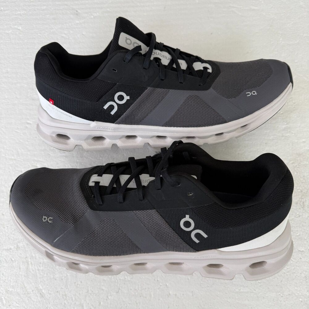 On Men's Cloudrunner Sneakers, Eclipse/Frost, 13 Medium US Running Shoes